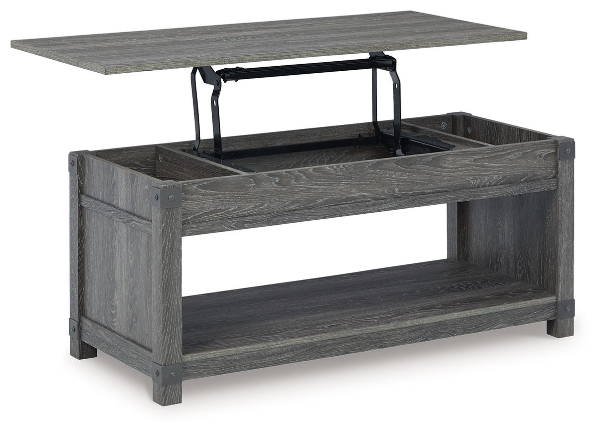Freedan - Rect Lift Top Cocktail Table - Grayish Brown