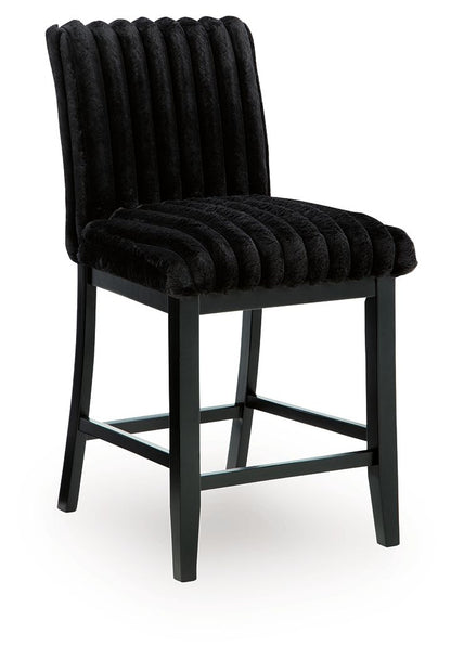 Mervannie - Upholstered Barstool (Set of 2) - Black