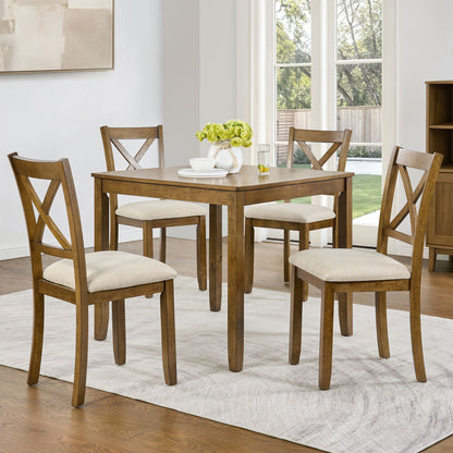5 Piece Counter Height Dining Table Set With 4 Chairs