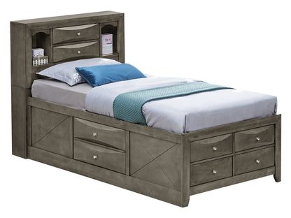 Modern Design Storage Bed With Bookcase Headboard