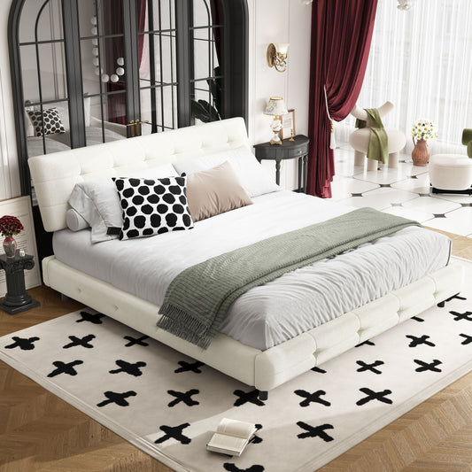 Tufted Headboard With Extra-Large Ultra-Soft Cloud Pillow Design