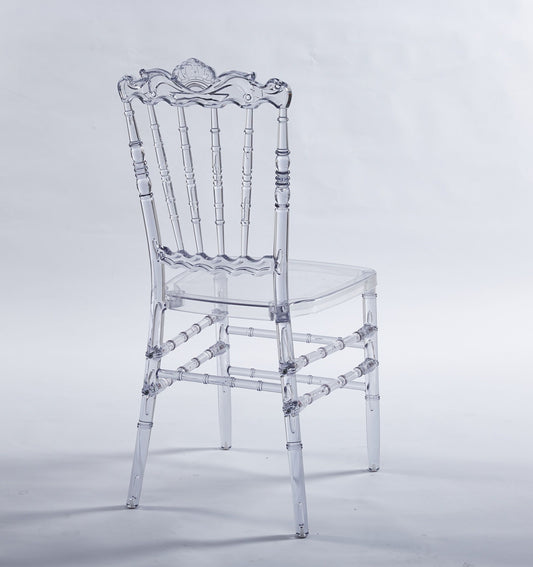 Dining Chair With Plastic Seat, Welding Chair (Set of 4) - Transparent
