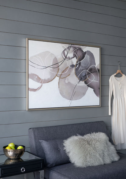 Large Modern Oil Painting, Hand Painted Abstract Watercolor Texture - Multicolor