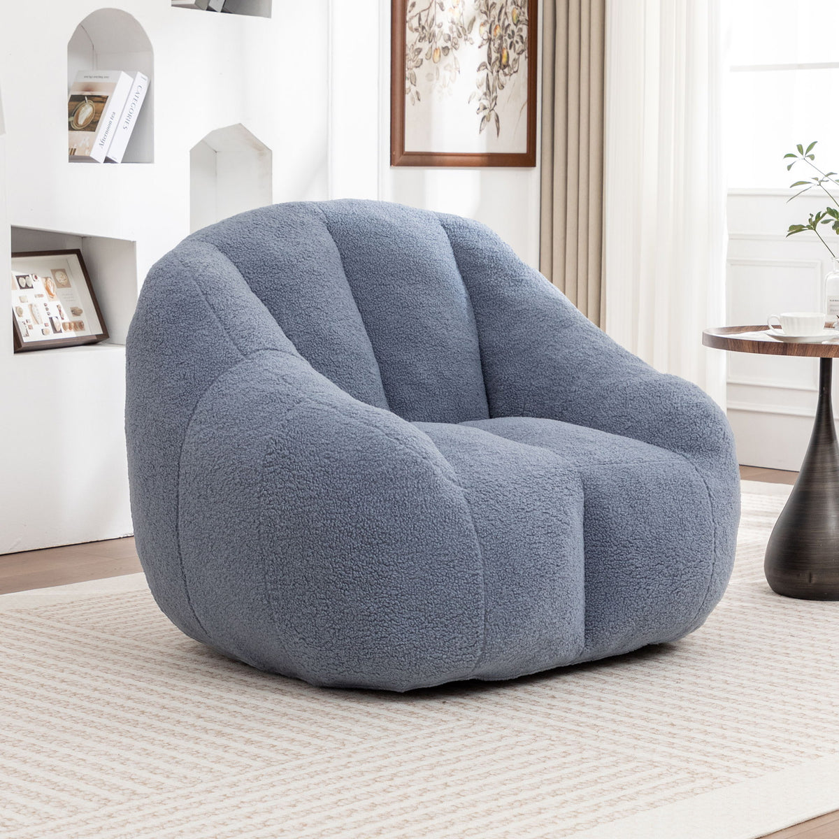 Comfy Bean Bag Chair With Memory Foam Filler, Tufted Soft