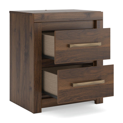 Janfyn - Two Drawer Night Stand - Brown