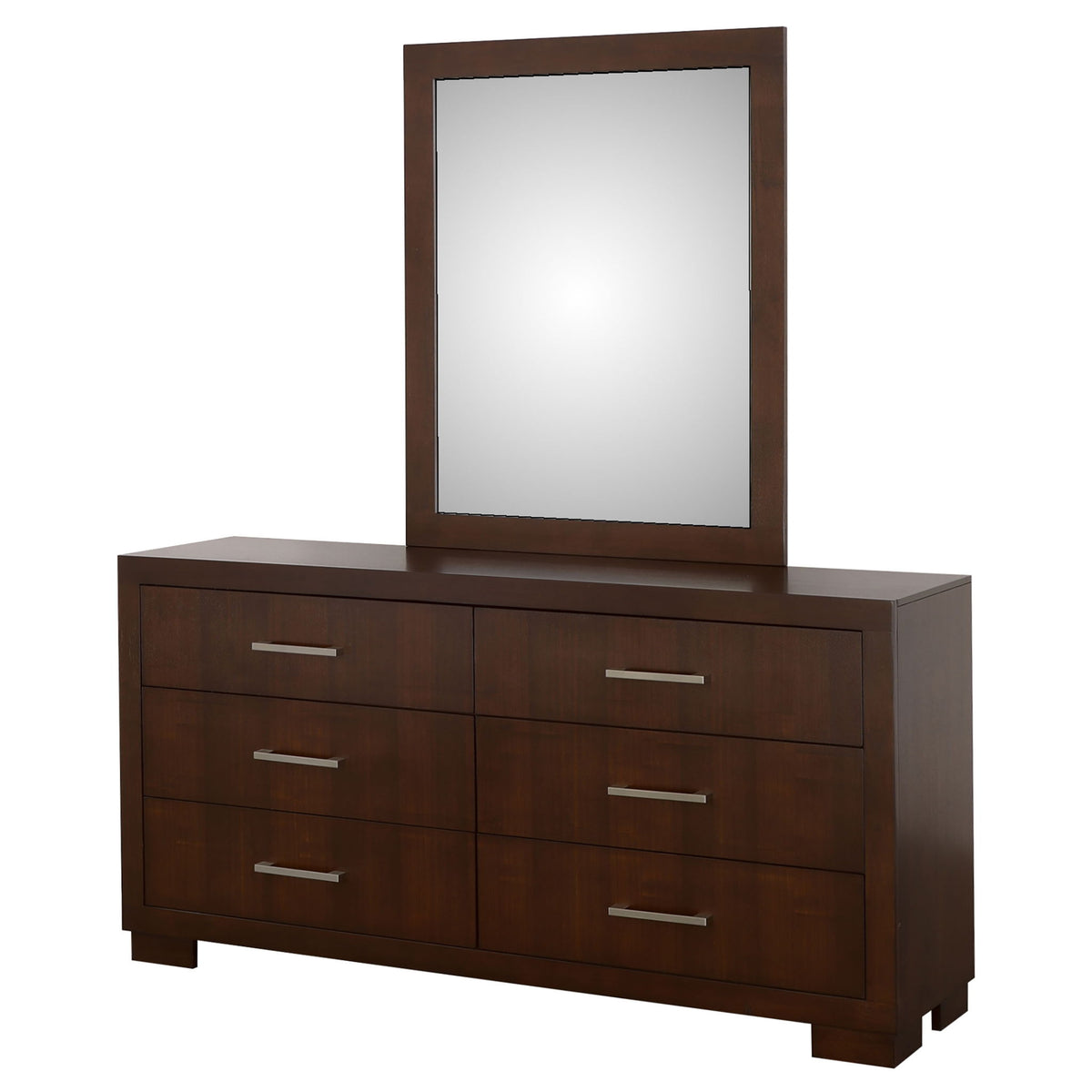 Polk - 6 Drawer Dresser With Mirror - Cappuccino