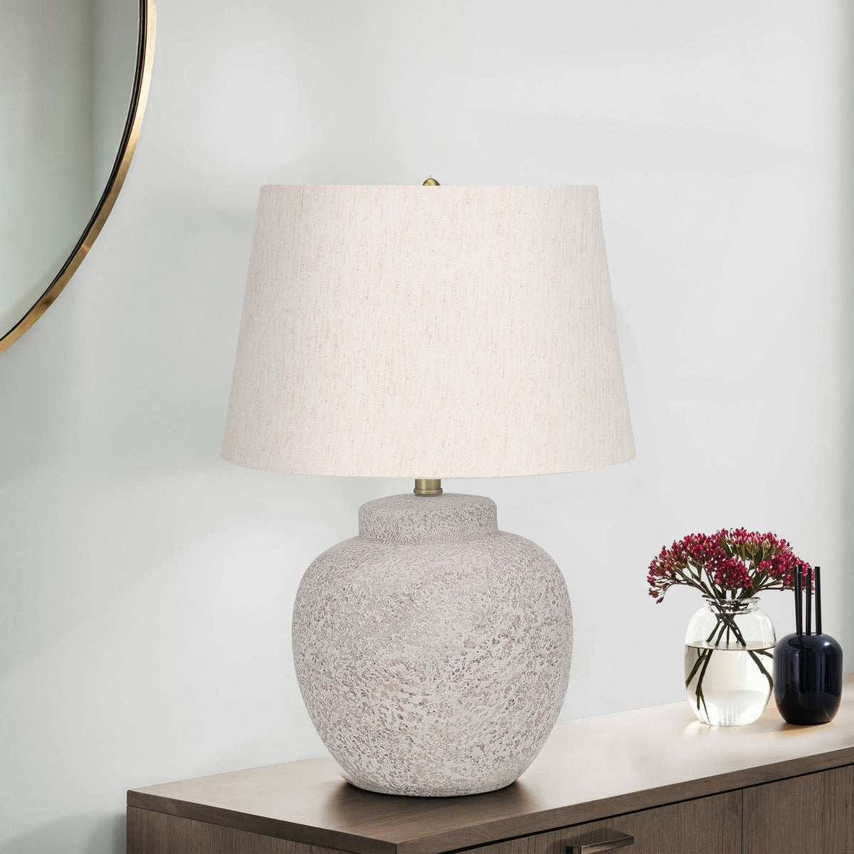 Lighting, Table Lamp, Concrete, Modern - Cream