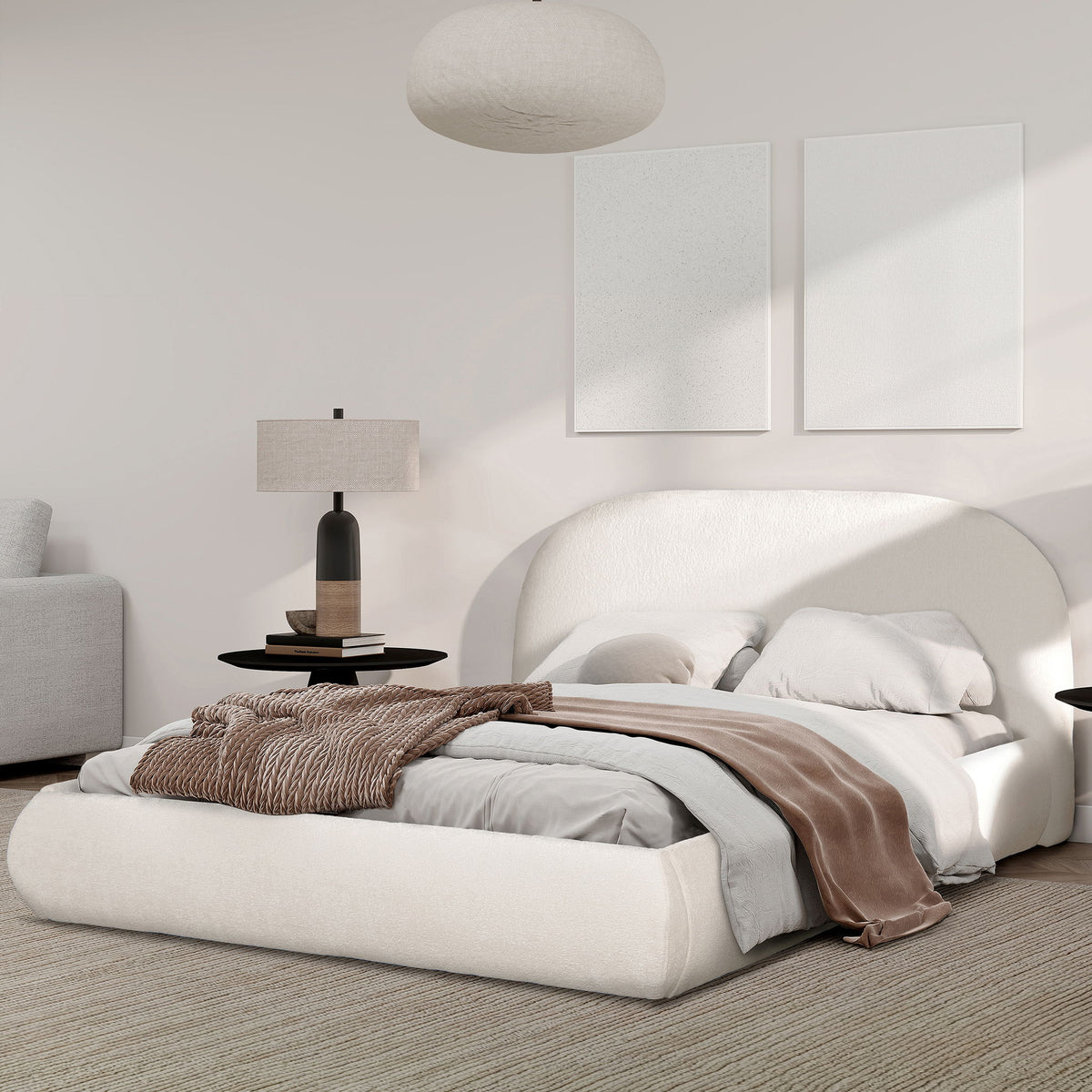 Archie Puffy Grounded - Upholstered Platform Bed