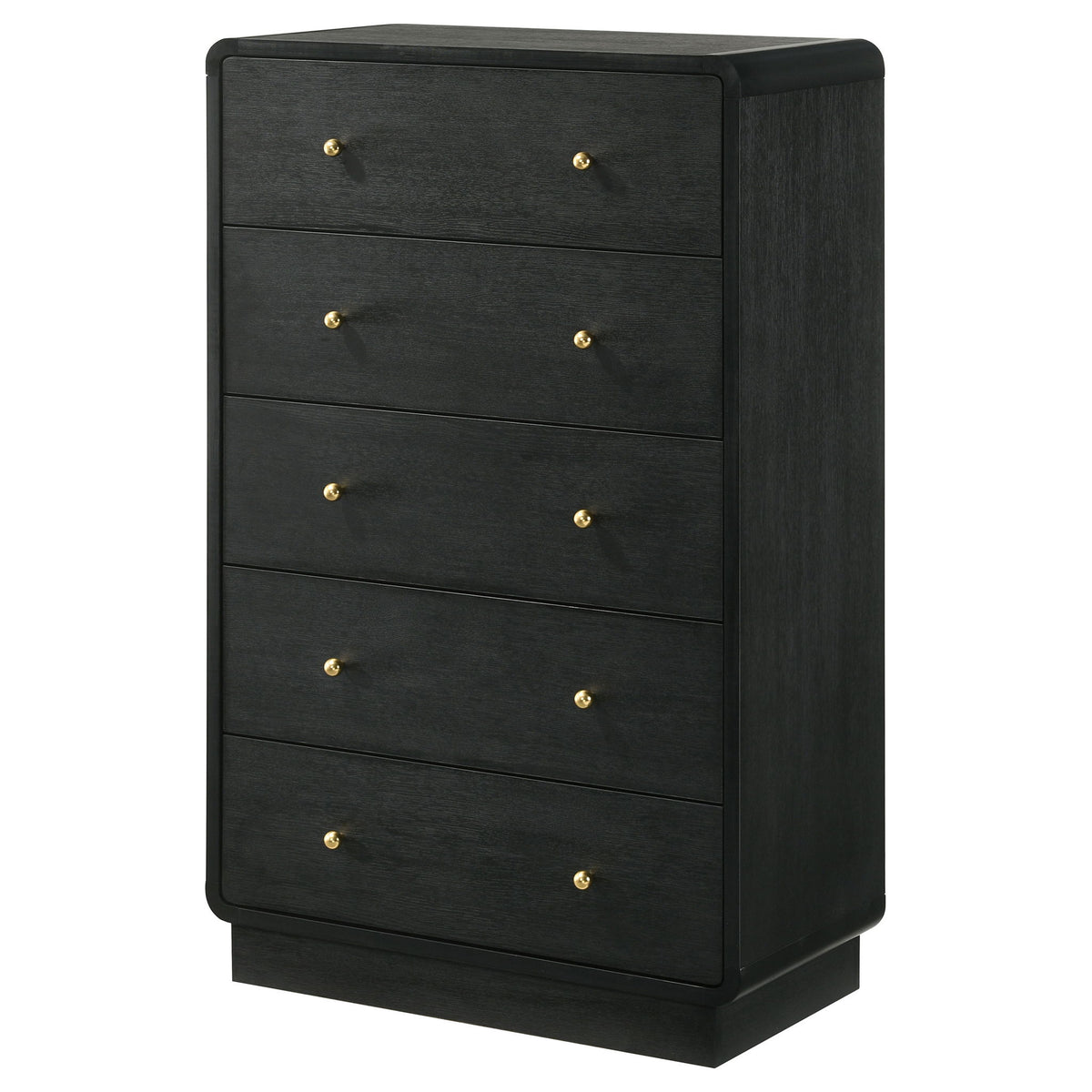 Burton - 5 Drawer Chest Of Drawers - Black
