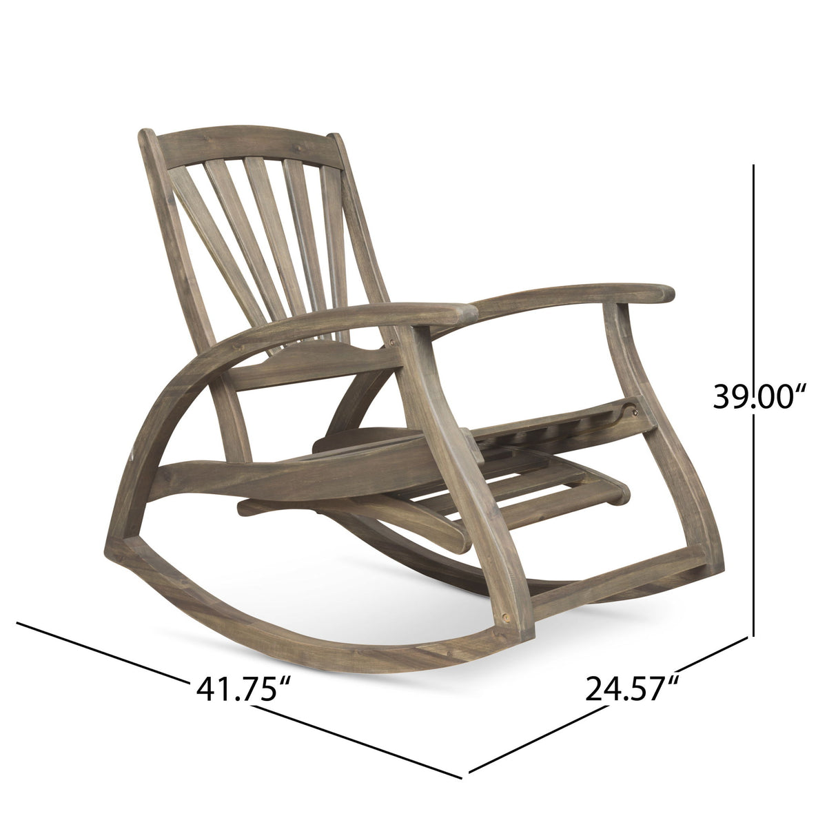 Outdoor Reclining Rocking Chair - Gray