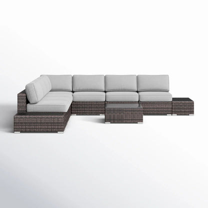 Wicker Sectional Seating Group With Cushions