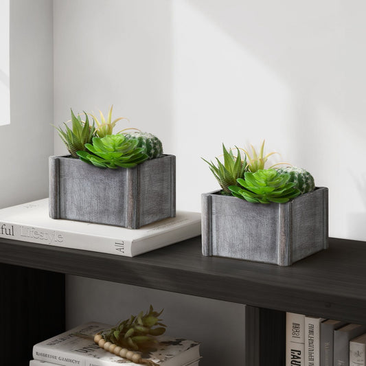 Artificial Succulent, Table Decor (Set of 2) - Green Plastic