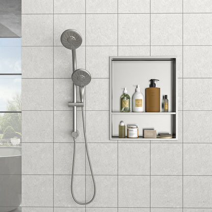 Modern Stainless Steel Shower Niche Double Shelf For Bathroom