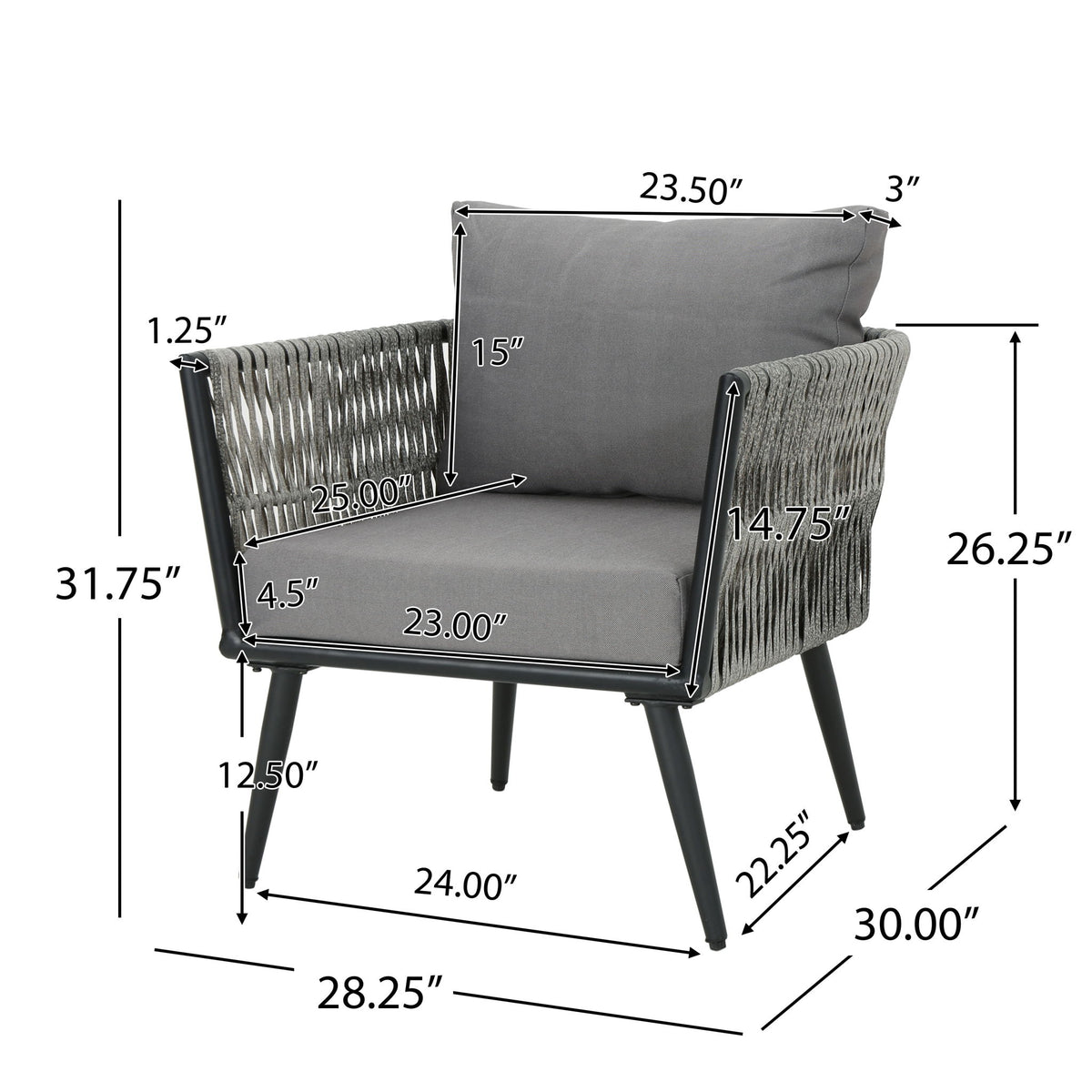Oceanus - Chat Set Chair - Gray