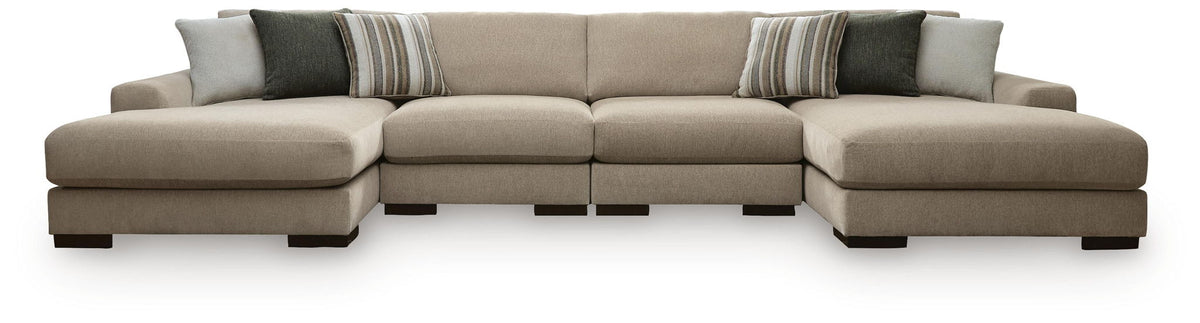 Linenhause - 4-Piece Double Chaise Sectional - Dune