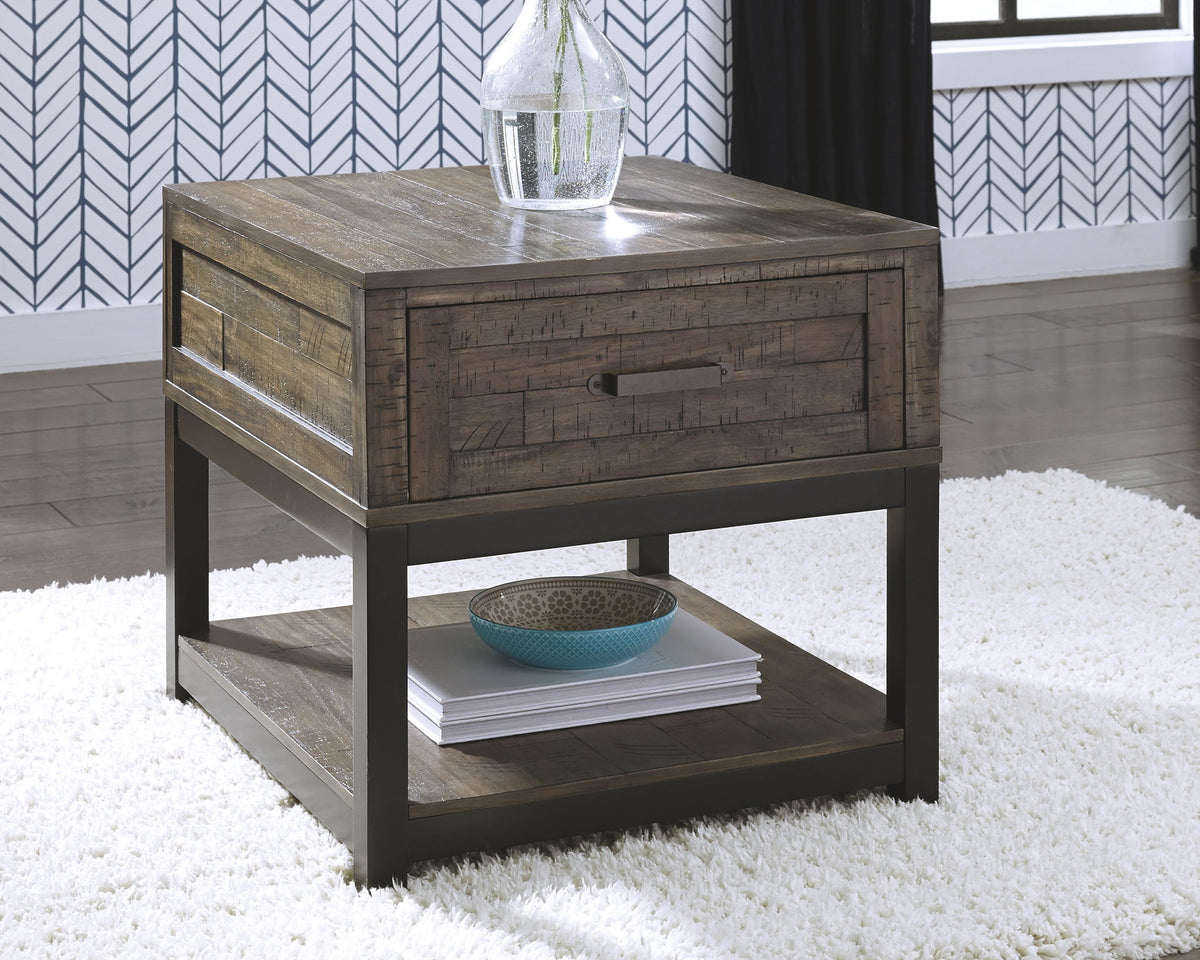 Johurst - Rectangular End Table - Grayish Brown