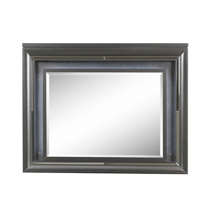 Sawyer - Metallic Mirror With LED - Gray