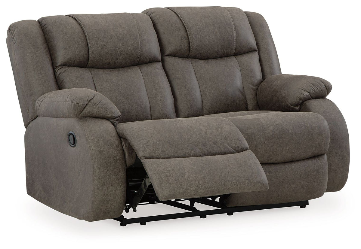 First Base - Reclining Loveseat - Gunmetal