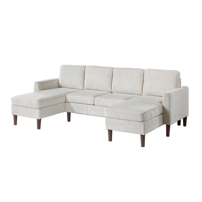 Sectional Set With Dual Chaises And Square Arms
