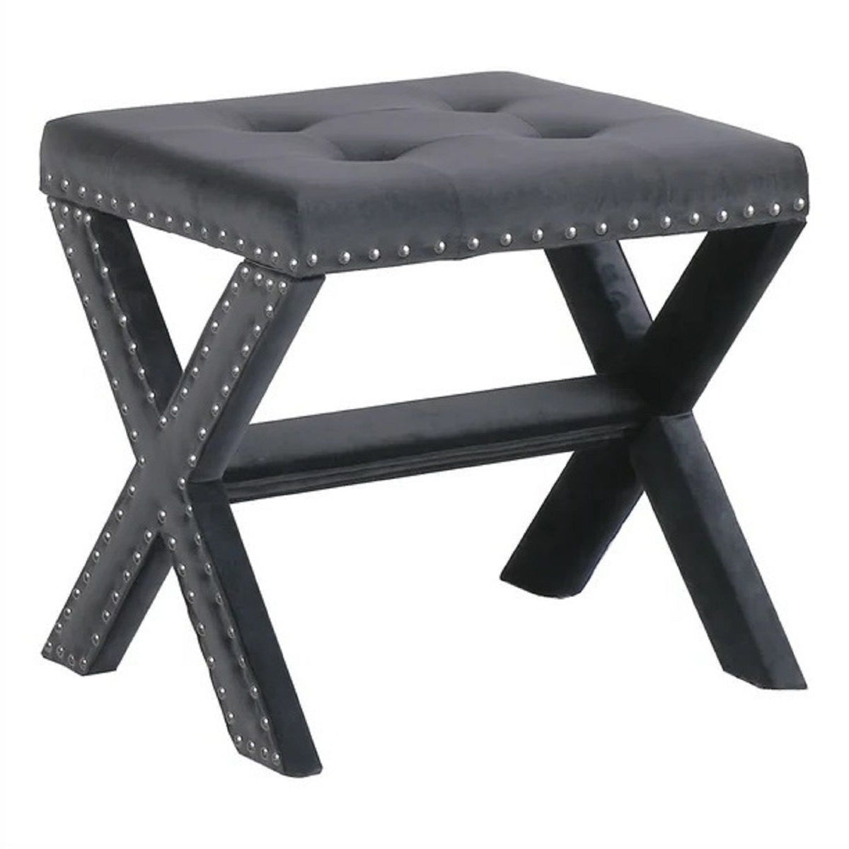 Upholstered Accent Bench With Nailhead Trim