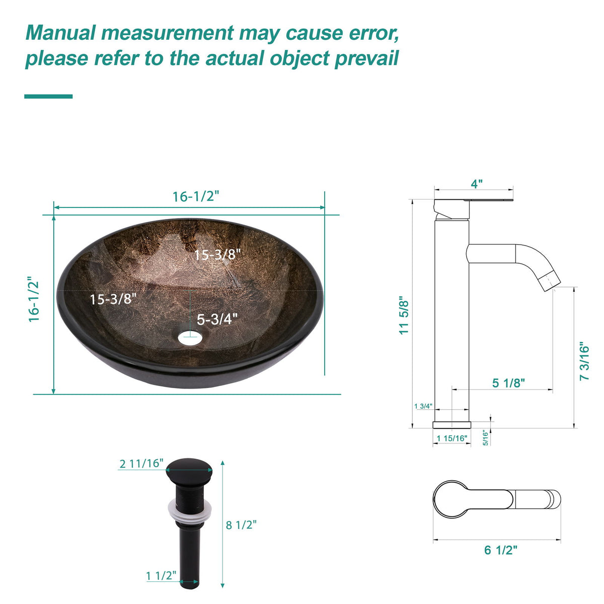 Vessel Sink With Faucet And Pop-Up Drain