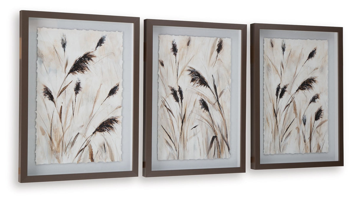 Honslow - Wall Art Set (Set of 3) - Brown / Black / White