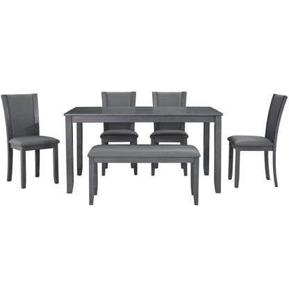 Dining Table Set With Upholstered Chairs, Rectangular Dining Table Set