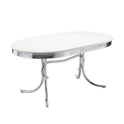 Oval Dining Table - White - Metal