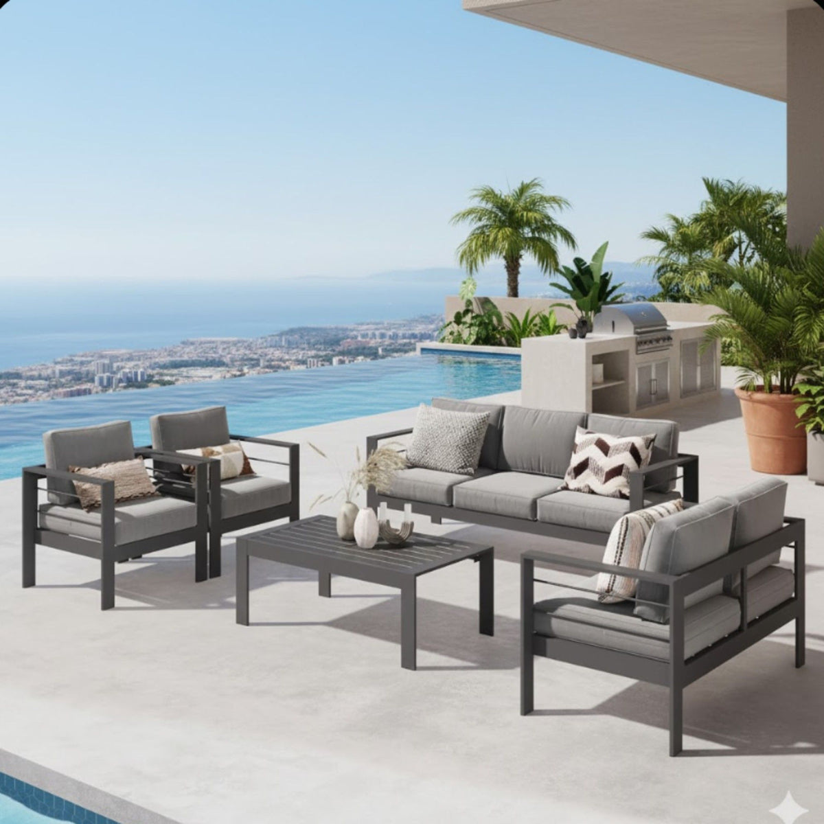 Outdoor Patio Set, All-Weather & Thick Cushions