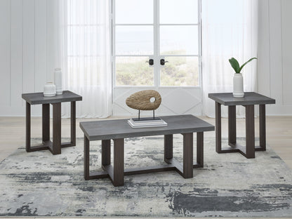 Dynnford - Occasional Table Set (Set of 3) - Gray / Brown