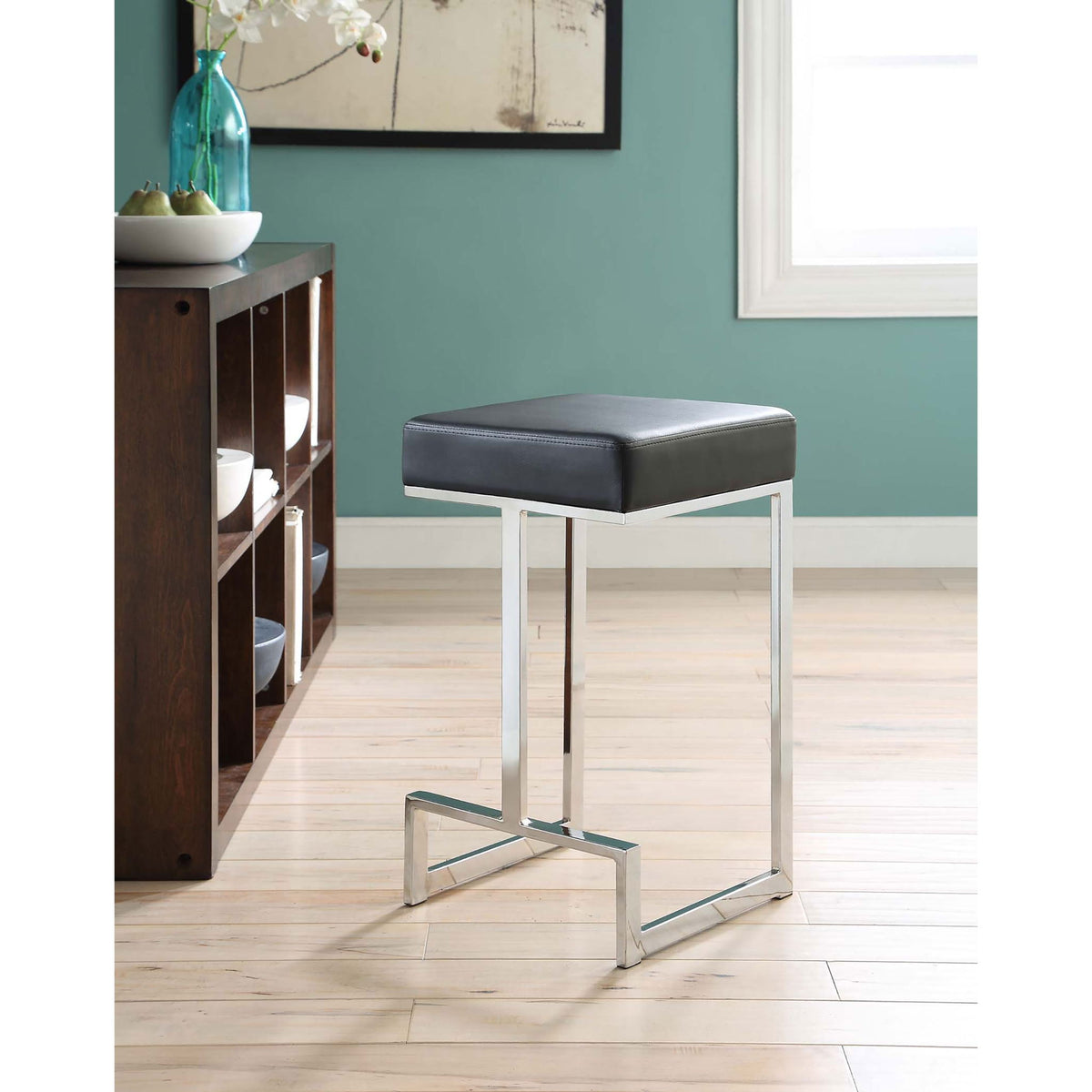 Upholstered Counter Height Stool - Black
