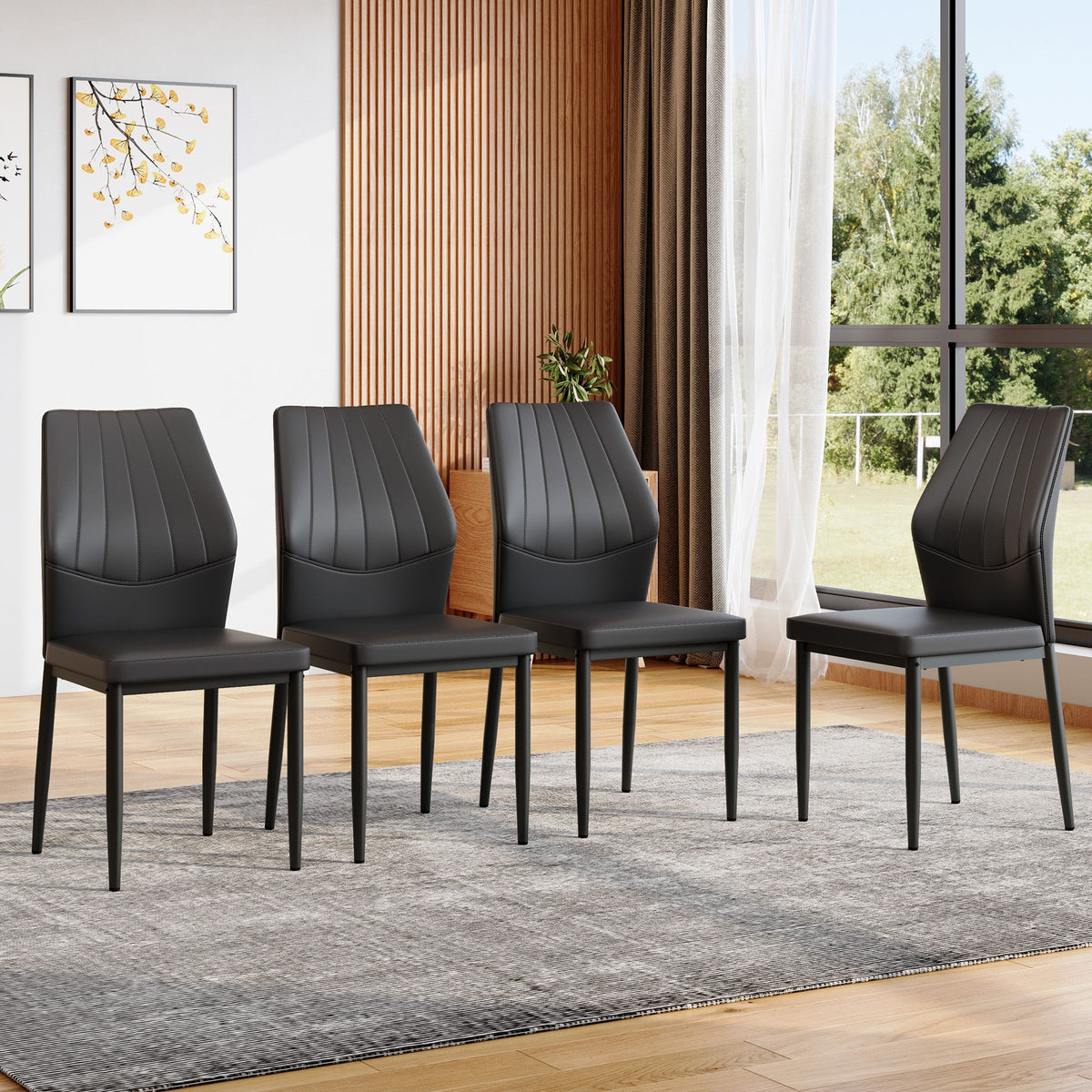 Dining Chairs With Shell Pattern, Comfort And Style