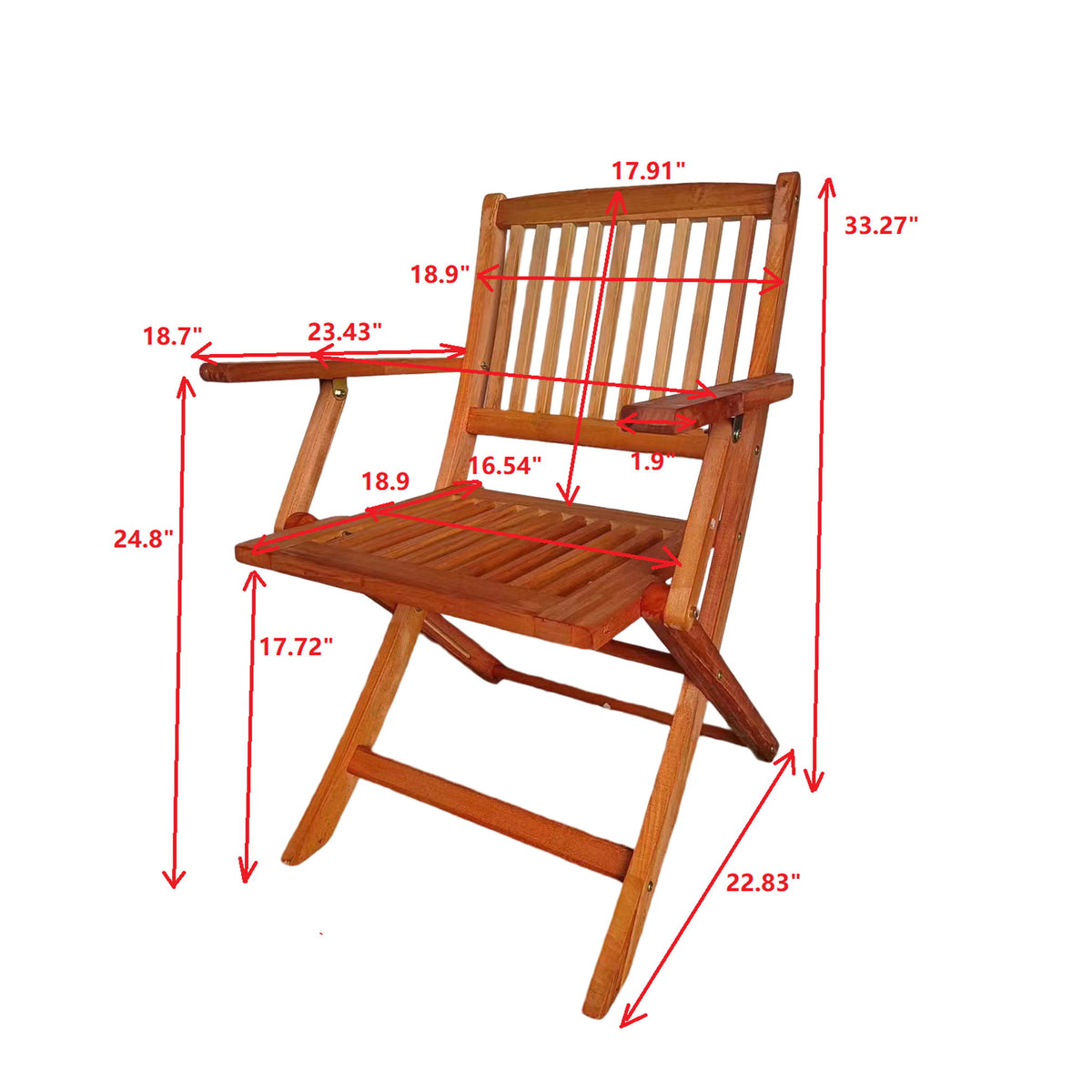 Foldable Patio Dining Set With 4 Folding Chairs For Indoor And Outdoor Use - Teak