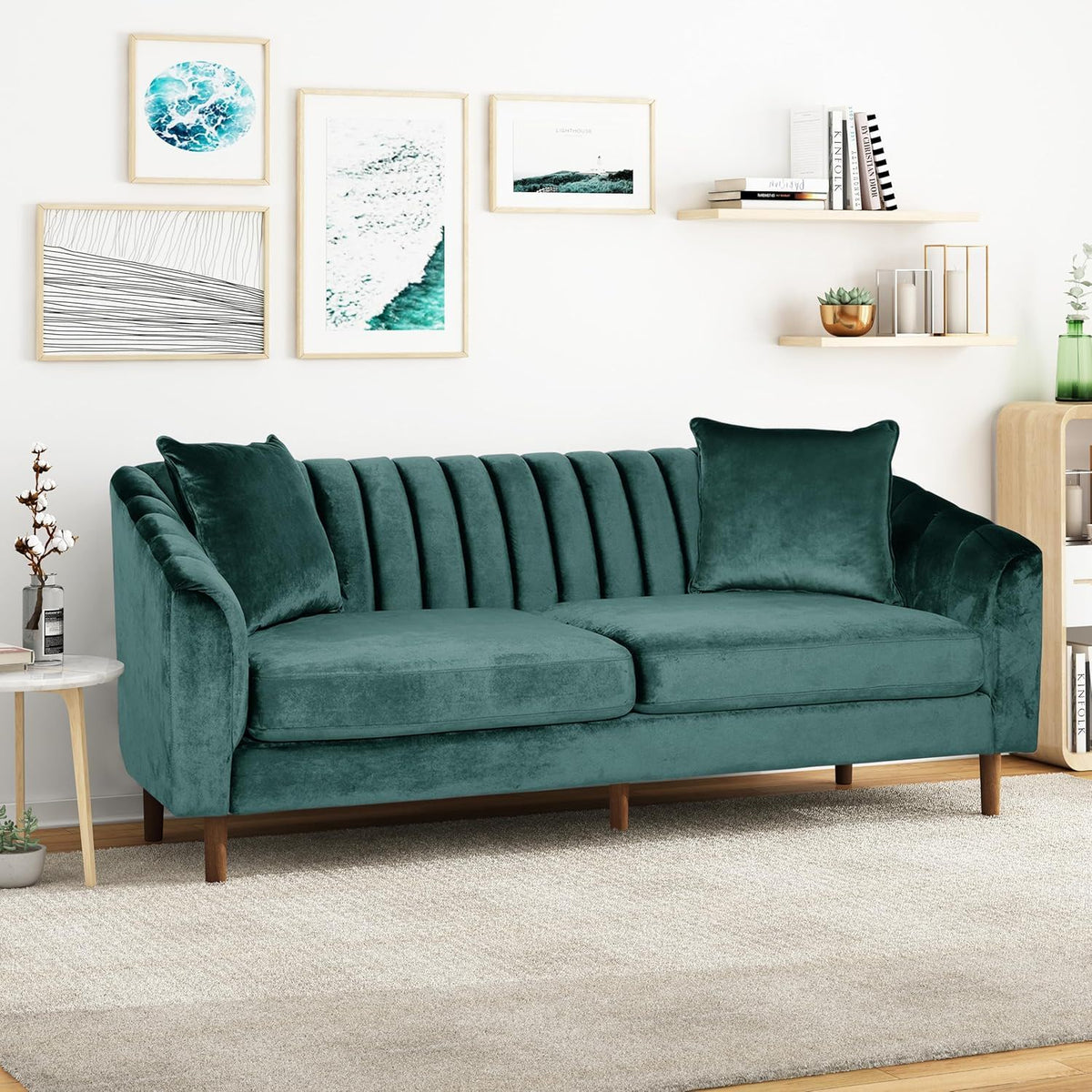 Contemporary 3 Seater Sofa With Accents