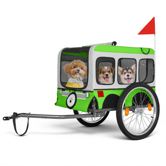Large Folding Bike Trailer For Dogs - Green