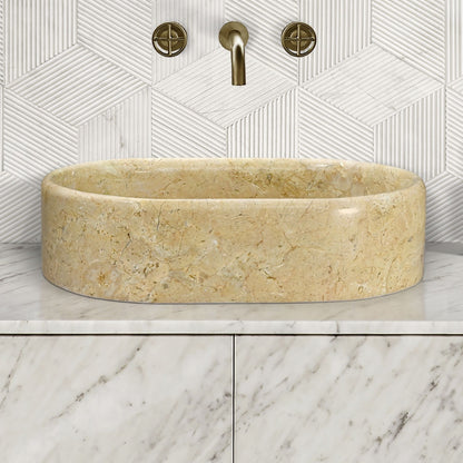 Bathroom Vessel Sink, Semi Polished Surface
