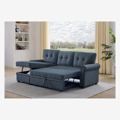 Upholstered Sleeper Sofa With Reversible Storage Chaise