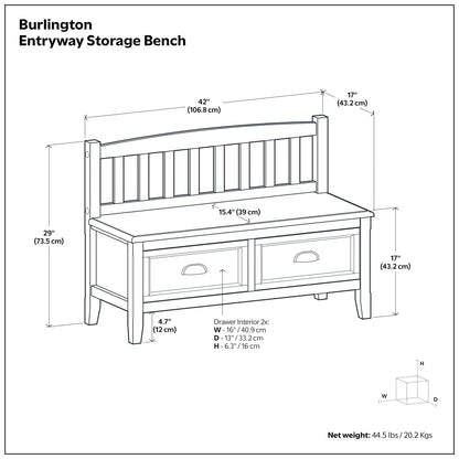 Burlington - Entryway Storage Bench With Drawers