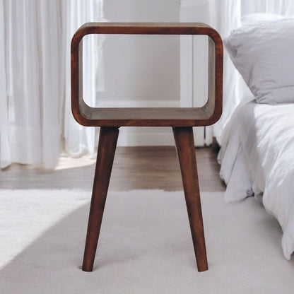 Mini Curved Open Nightstand - Caramel