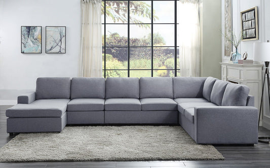 Tifton - 7 Seat Reversible Modular Sectional Sofa Chaise - Light Gray