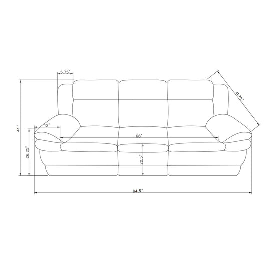 Winston - Power Reclining Sofa With LED Lighting, Hidden Drawer, And Drop Down Table - Black