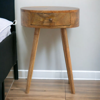 Nordic Chestnut Circular Nightstand