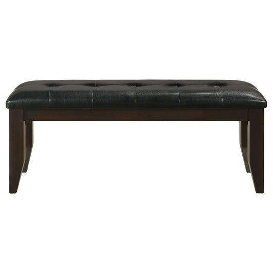 Tufted Upholstered Dining Bench - Brown