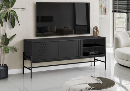 TV Stand, Modern Design Console, Media Entertainment Center, Storage Cabinet, Contemporary & Modern - Black