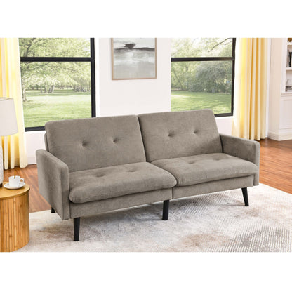Easy Convert Futon Sofa With Tufted Back And Seat