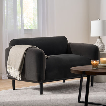 Sway - Upholstered Loveseat With Wood Legs And Round Arms