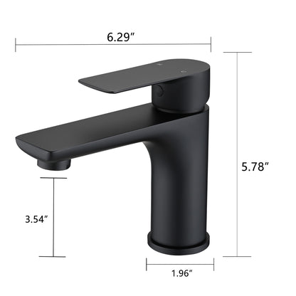 Modern Bathroom Sink Faucet Single Handle Brass Countertop Mount