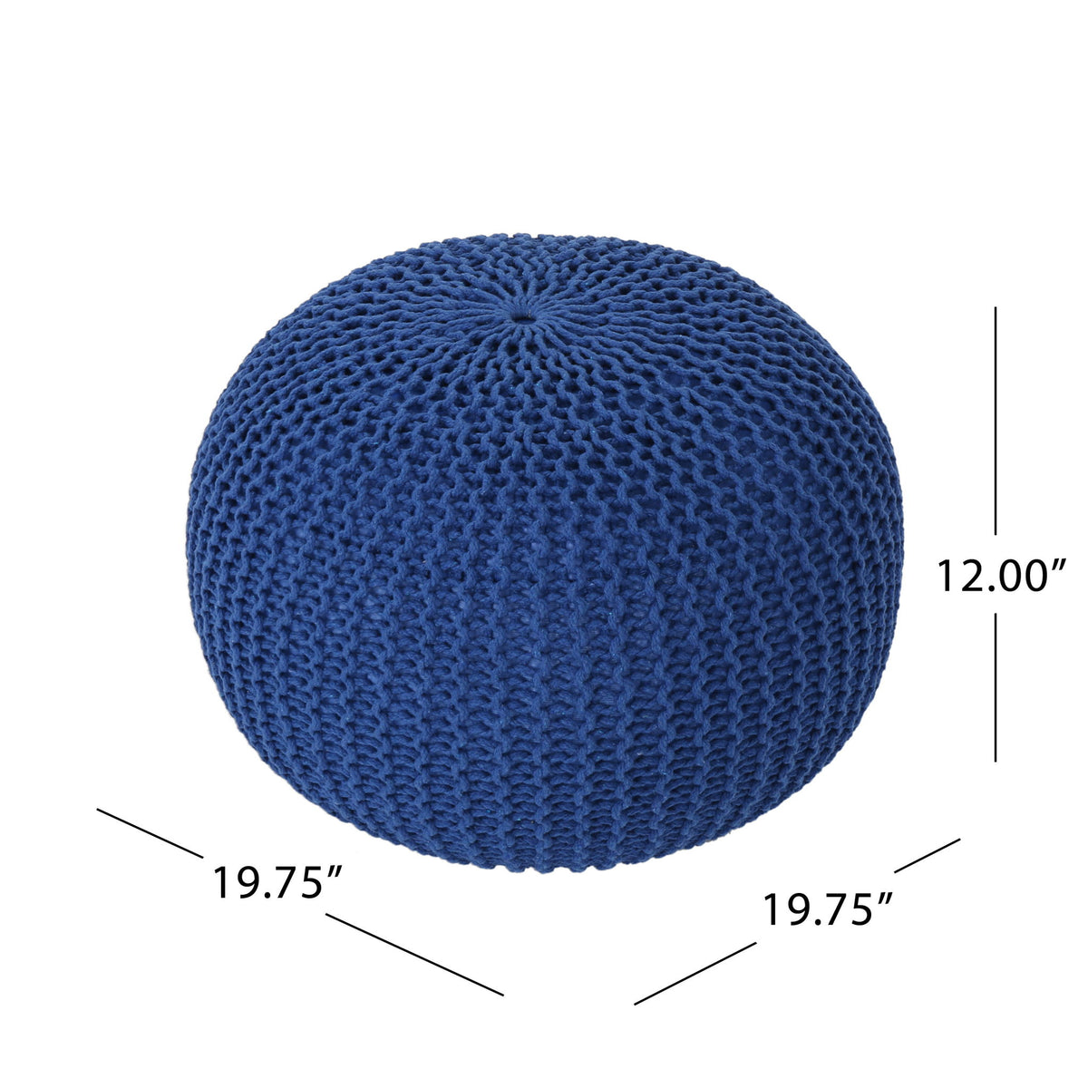Bordeaux - Knitted Round Pouf, Versatile Ottoman And Floor Cushion