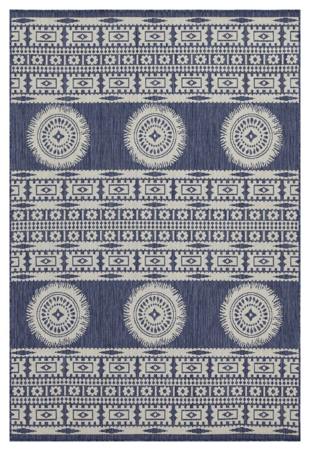 Sunshine - 5'3" X 7'3" Indoor, Outdoor Area Polypropylene Rug - Blue