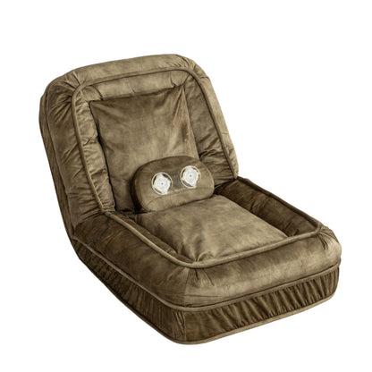 Upholstered Human Dog Bed And Pets, Bean Bag Floor Sofa With Massage Pillow, 5 Adjustable Positions & 2 Soft Pillows